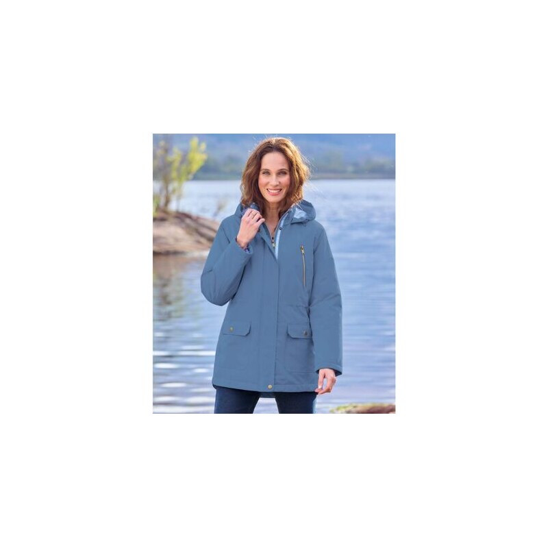 Modrá bunda s kapucňou a viacerými vreckami Atlas For Men Modrá 61941313