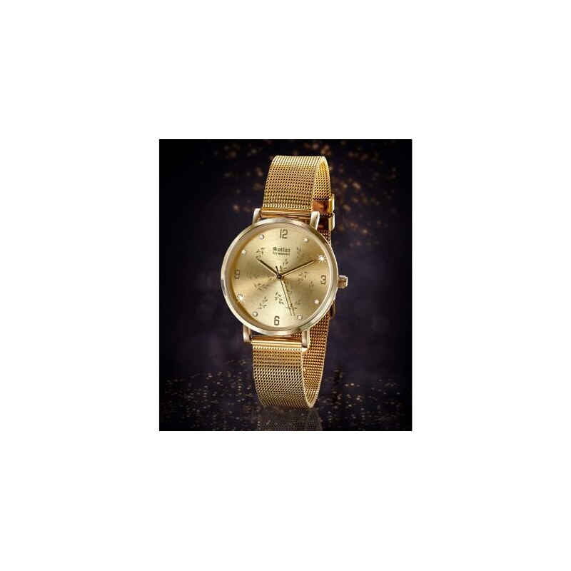 Hodinky zdobené krištáľmi a kvetinovými motívmi Atlas For Men 61815721