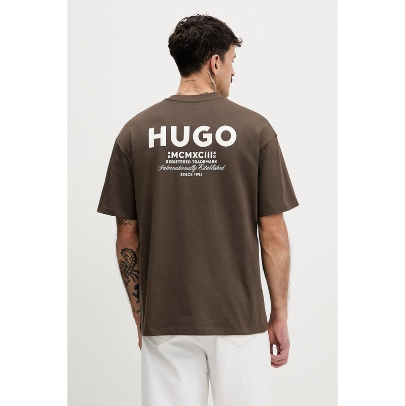 Bavlnené tričko Hugo Blue Nalono 66536173