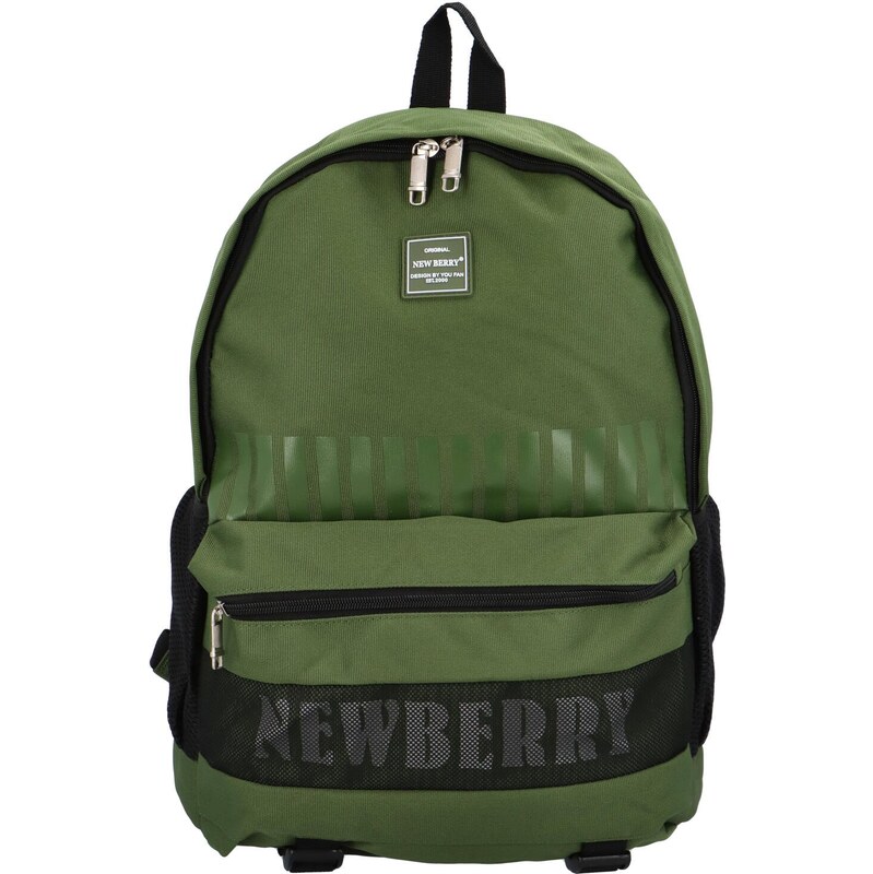 NEW BERRY Štýlový študentský látkový batoh Darko, zelená 66563115