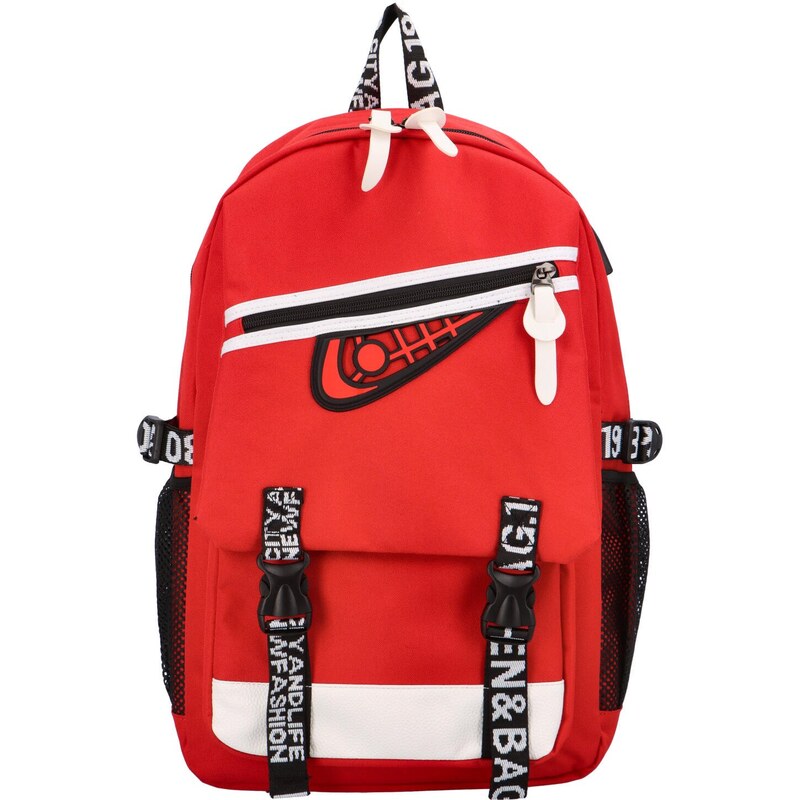 NEW BERRY Štýlový univerzálny látkový batoh Bulo, červená 66563095