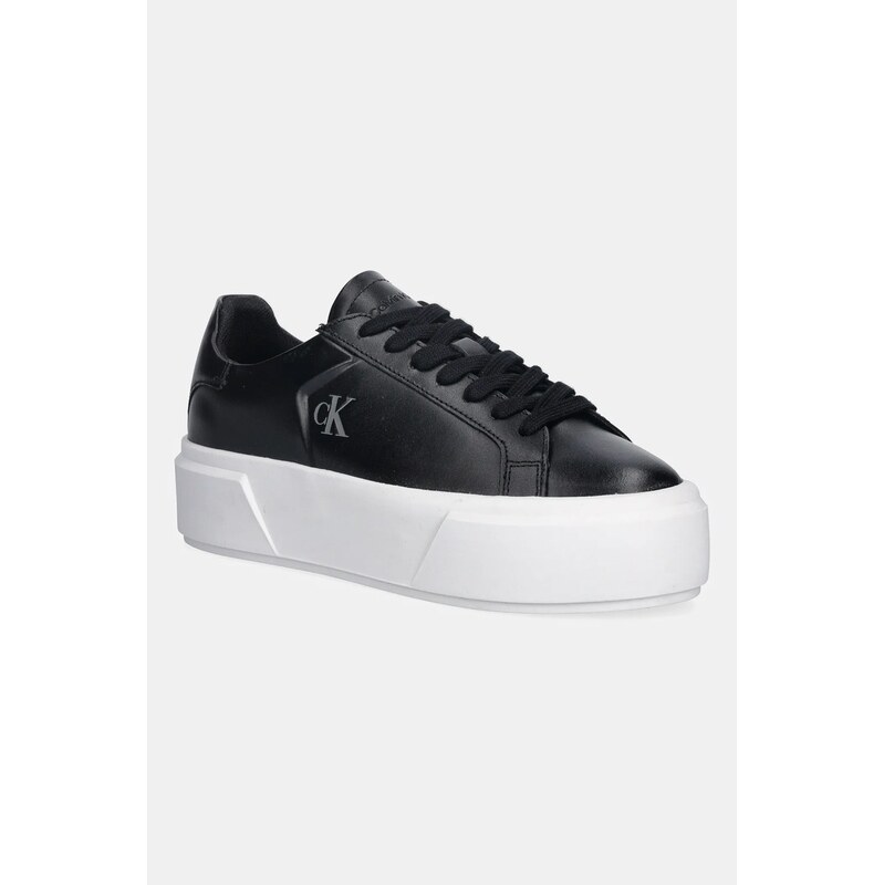 Kožené tenisky Calvin Klein FLATFORM LACE UP LTH MG 66555133