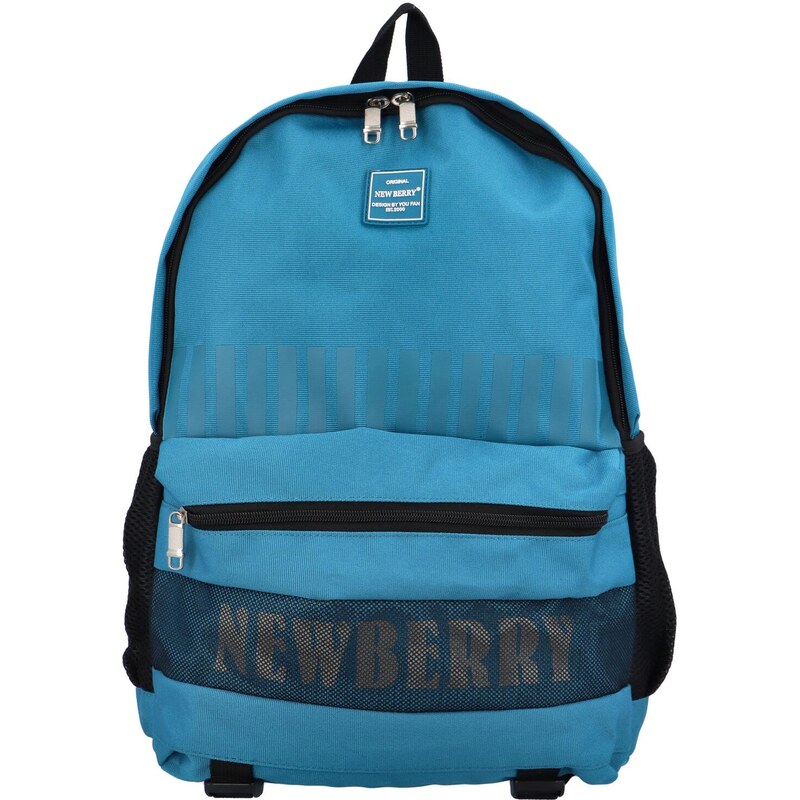 NEW BERRY Štýlový študentský látkový batoh Darko, modrá 66563116