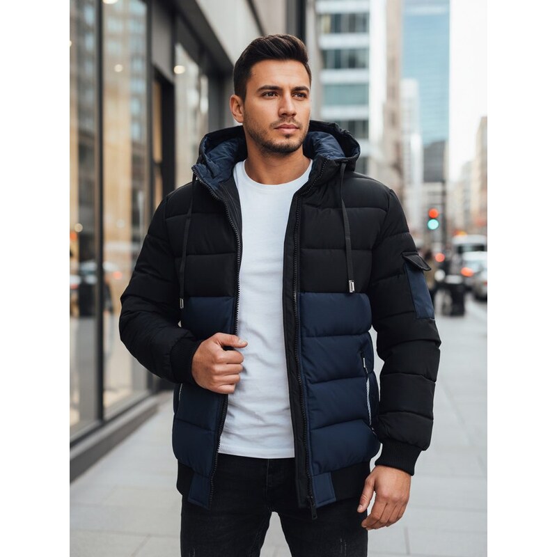 Dstreet Pánska zimná bunda s kapucňou v dvojfarebnom prevedení 66410106