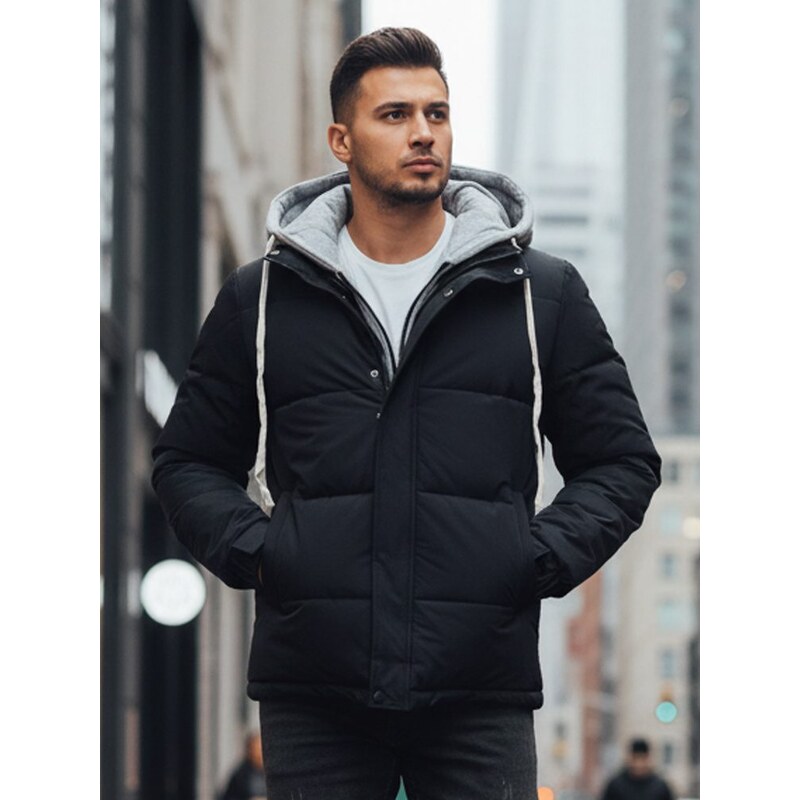 Dstreet Zaujímavá tmavomodrá zimná bunda s kapucňou 66338434