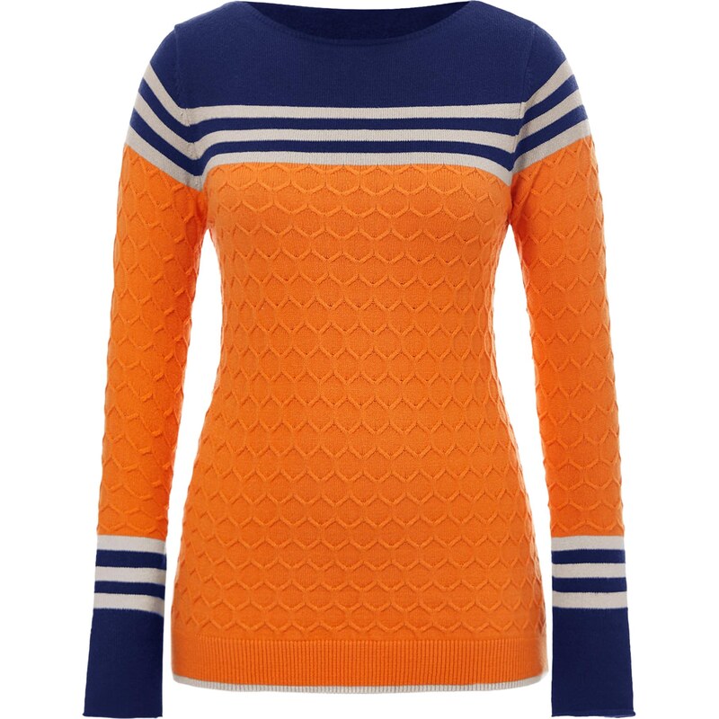 Imily Bela Sveter tmelová / námornícka modrá / oranžová 66536665