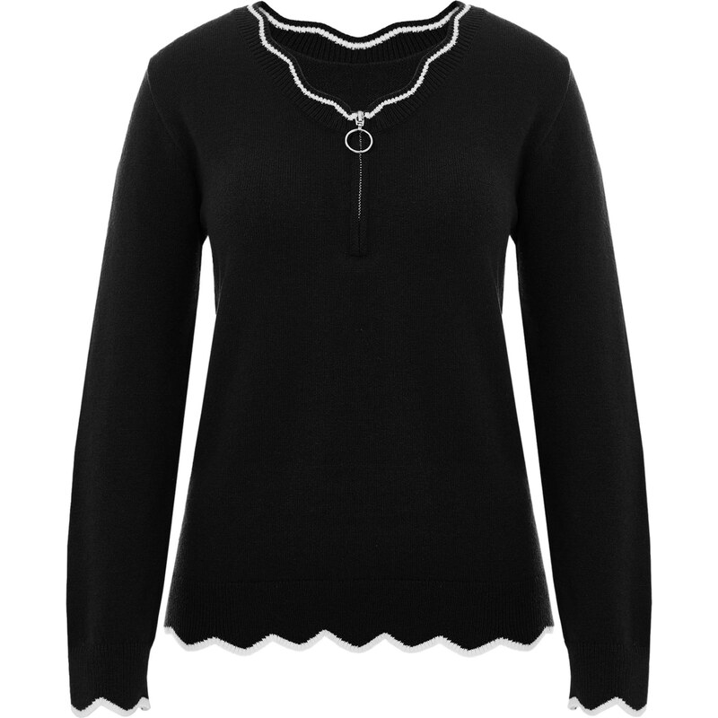 Imily Bela Sveter čierna / biela 66536709