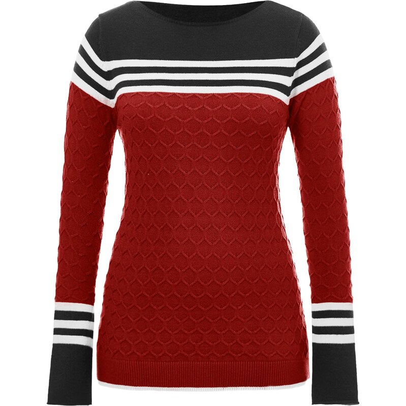 Imily Bela Sveter burgundská / čierna / biela 66536705