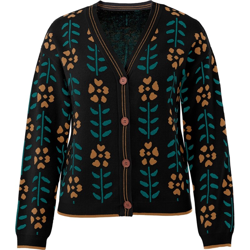 Imily Bela Kardigán nefritová / oranžová / čierna 66536797