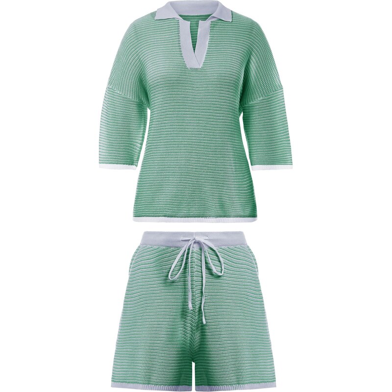 Imily Bela Nohavicový kostým sivá / zelená 66536812