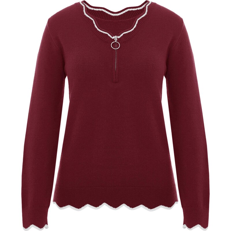 Imily Bela Sveter burgundská / biela 66536801