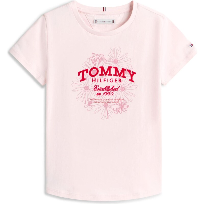 TOMMY HILFIGER Tričko rosé / staroružová / tmavoružová 66537552