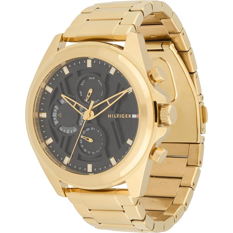 TOMMY HILFIGER Analógové hodinky Jax zlatá / čierna 66537623