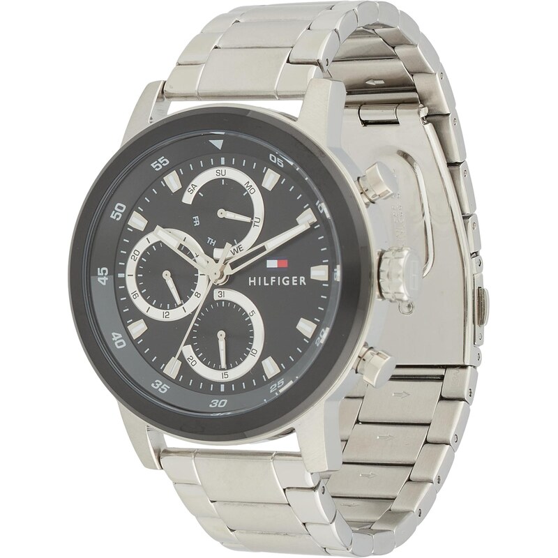 TOMMY HILFIGER Analógové hodinky ROCKY čierna / strieborná 66537643