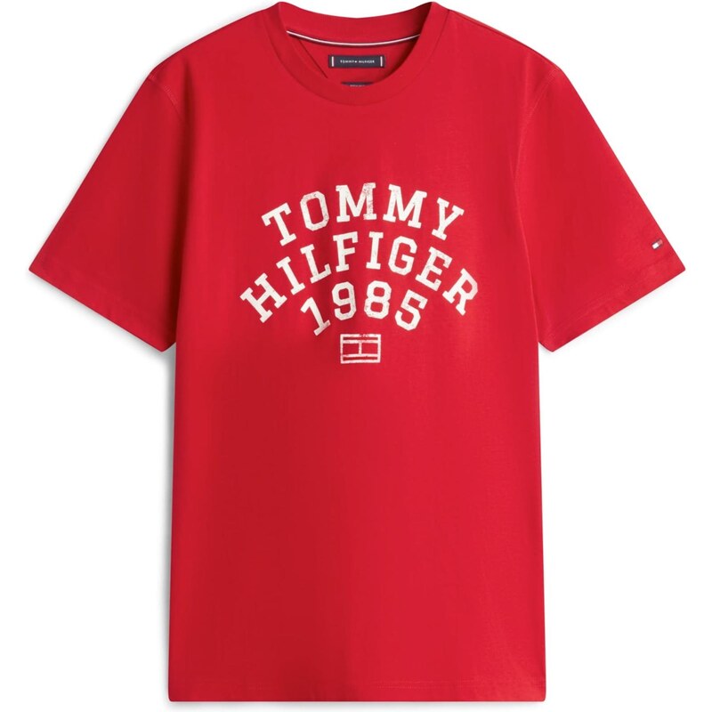 TOMMY HILFIGER Tričko ARCH červená / biela 66537699