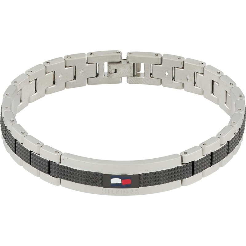 TOMMY HILFIGER Náramok NELSON čierna / strieborná 66537787