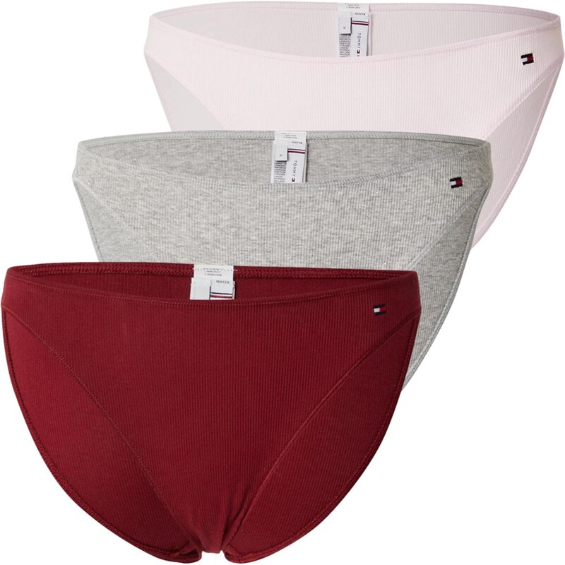 Tommy Hilfiger Underwear Nohavičky svetlosivá / bordová / biela 66537868