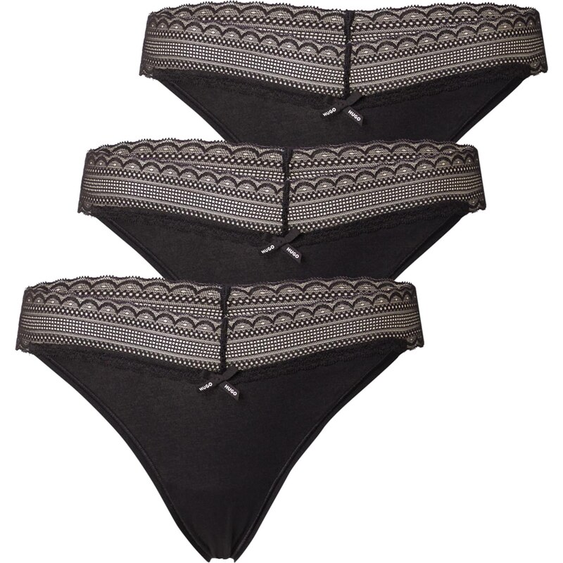 HUGO Tangá TRIPLET čierna 66537862