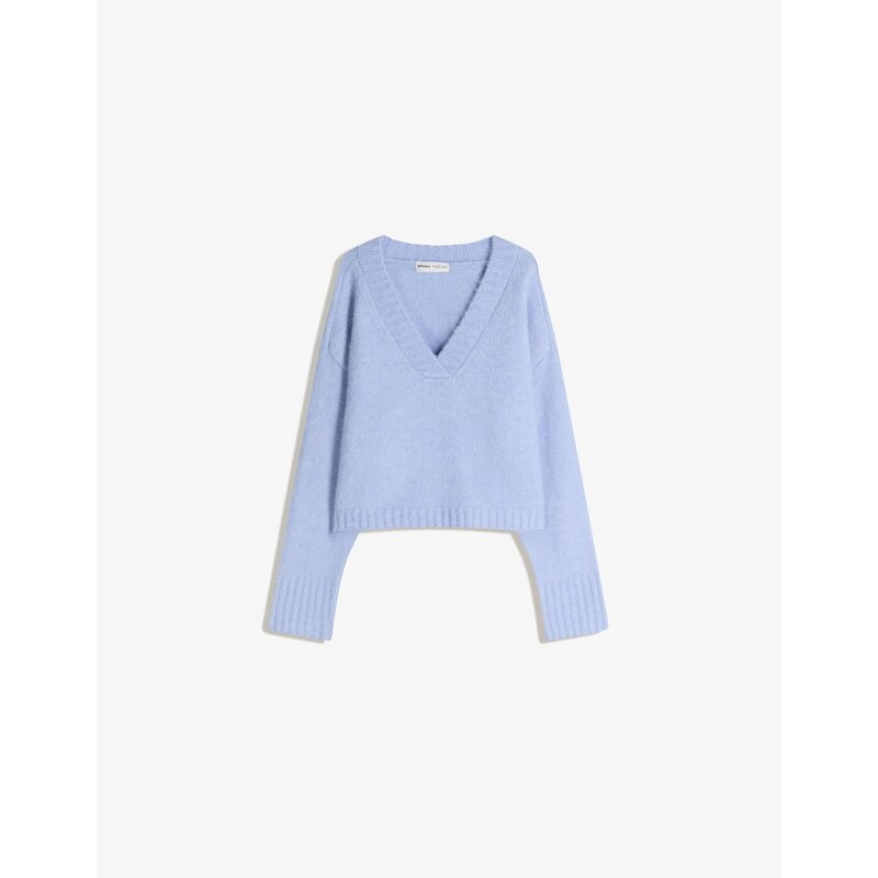 Bershka Sveter svetlomodrá 66537926