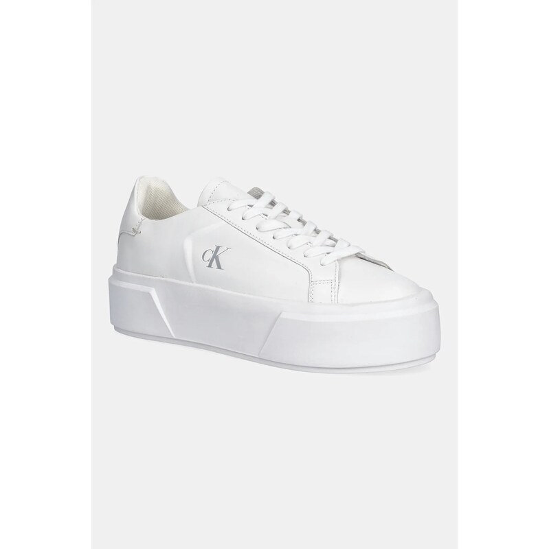 Kožené tenisky Calvin Klein FLATFORM LACE UP LTH MG 66555134