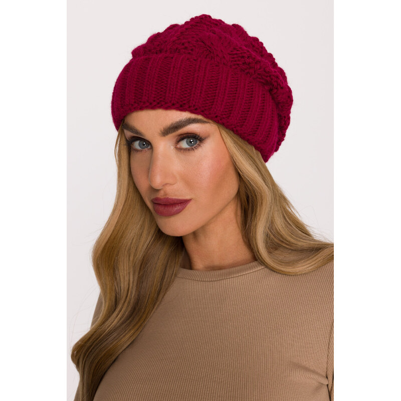 MOE Dámska pletená čiapka | bordová M897 66553536