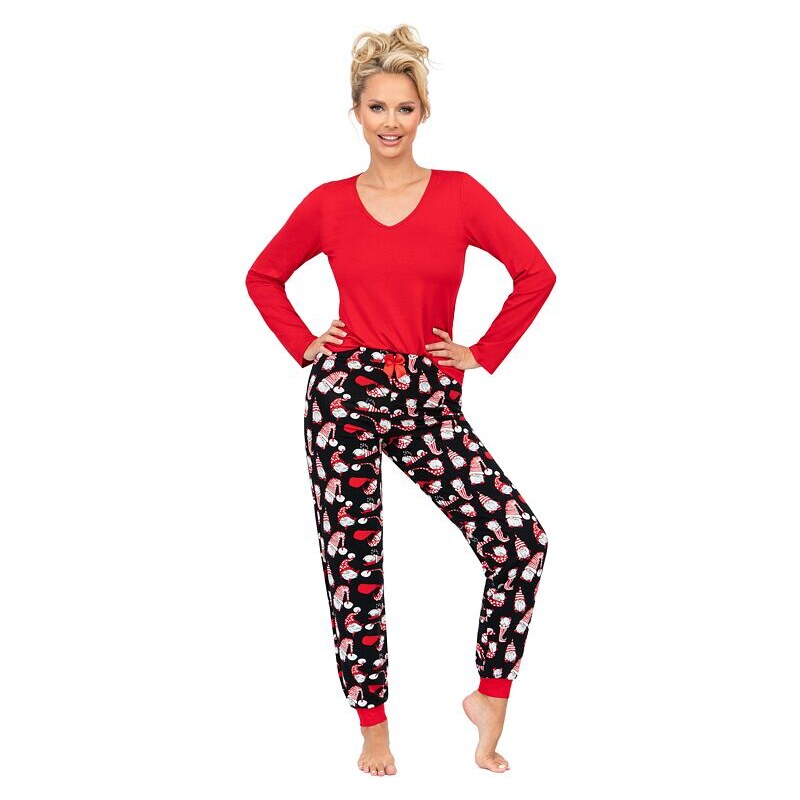 Donna Dlhé dámske pyžamo Santi červené 66555285