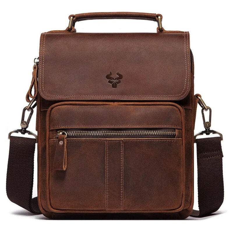 Humerpaul pánska kožená taška Crazy horse Régis Hnedá 7L 65228248