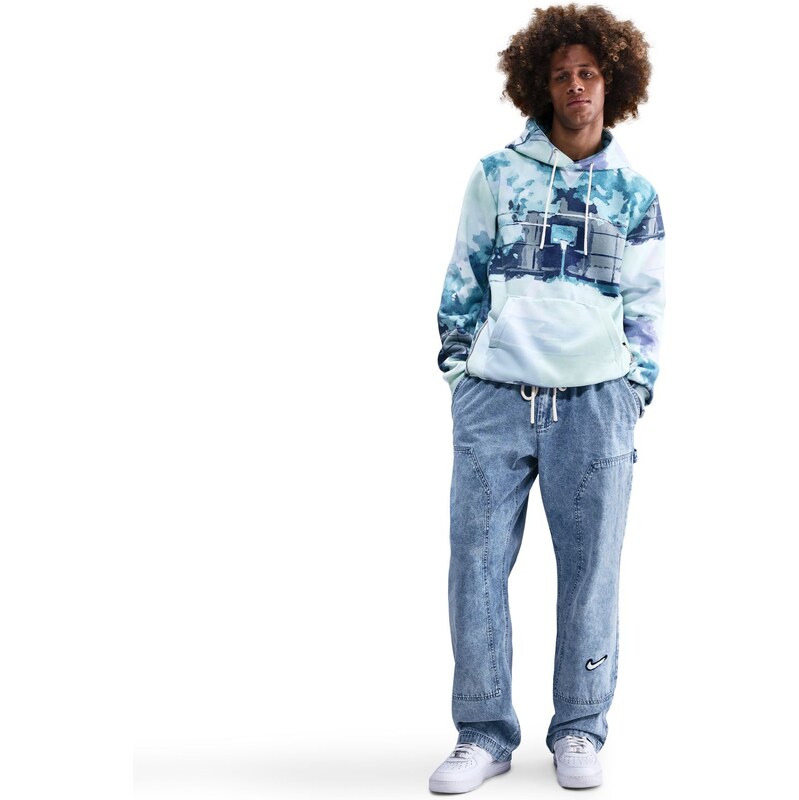 Nike Denim Basketball Pants Blue Grey - Pánske - Nohavice Nike - Modré 66561641