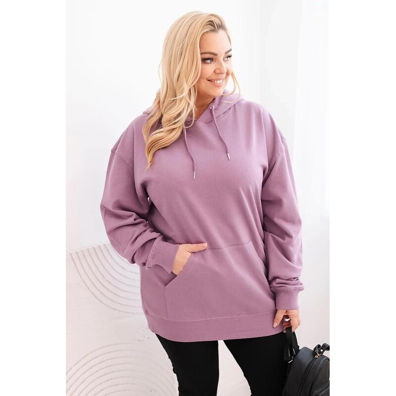 MladaModa Bavlnená oversize mikina s kapucňou a klokankou model HIT02 66487596