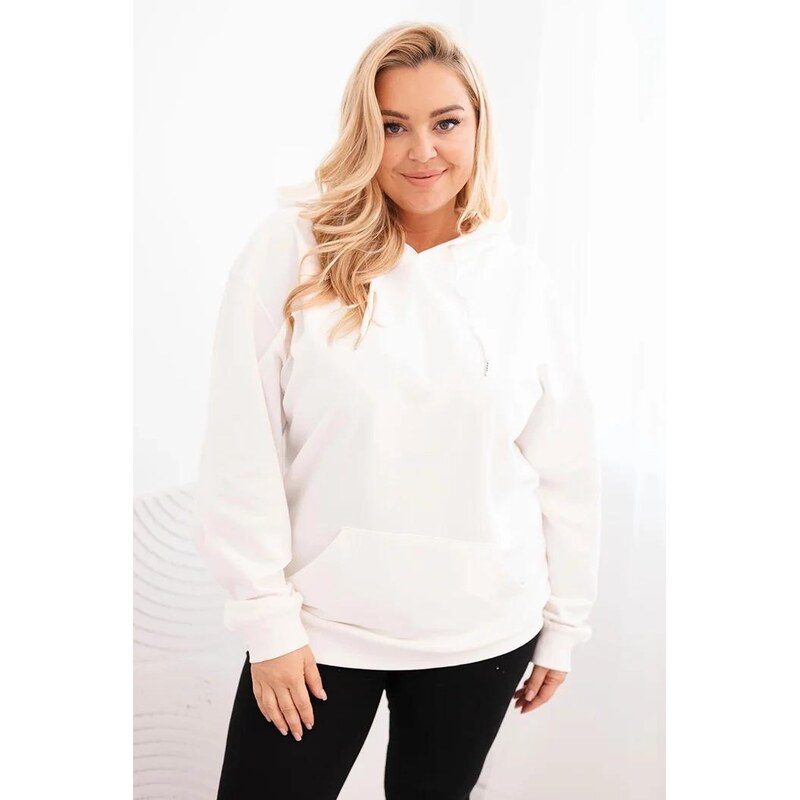 MladaModa Bavlnená oversize mikina s kapucňou a klokankou model HIT02 66487604