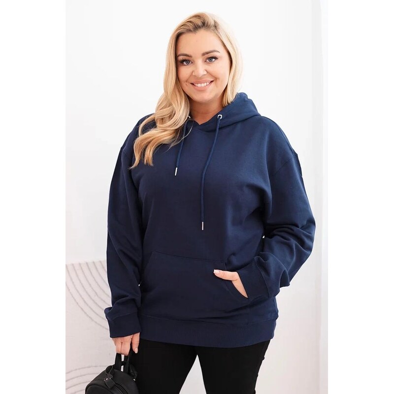 MladaModa Bavlnená oversize mikina s kapucňou a klokankou model HIT02 66487606