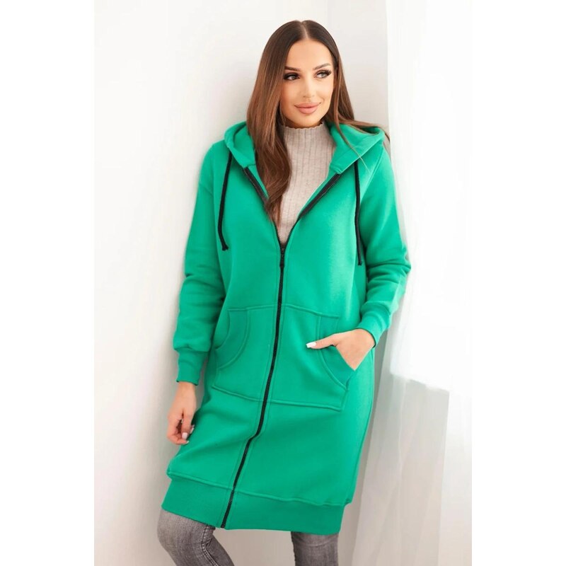 MladaModa Dlhá zateplená mikina s kapucňou a vreckami model 9302 36492269