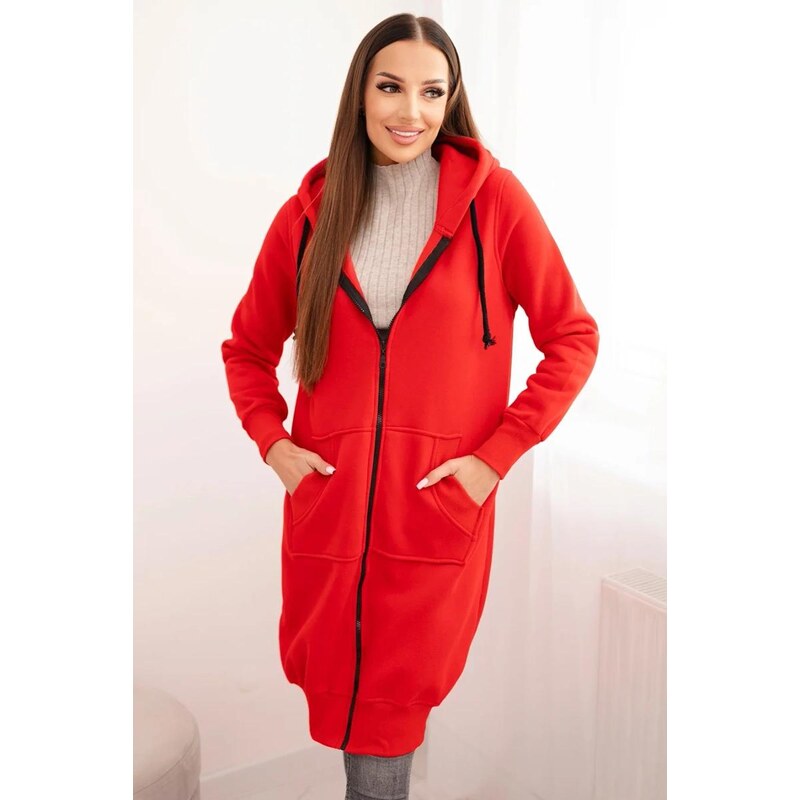 MladaModa Dlhá zateplená mikina s kapucňou a vreckami model 9302 27757381