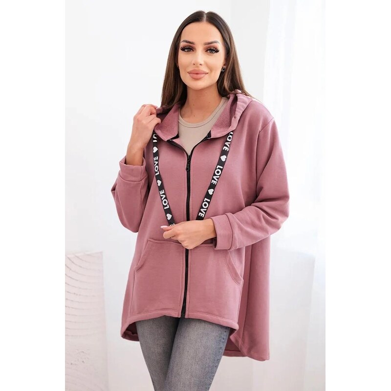MladaModa Mikina s kapucňou a predlženou zadnou časťou model 9108 20674327