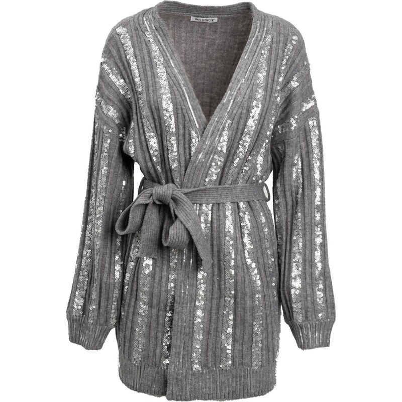 Influencer Kardigán sivá / strieborná 66570281