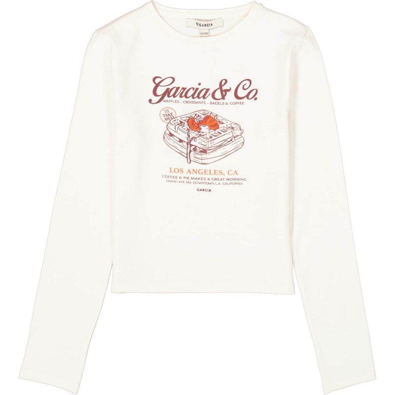 GARCIA Tričko oranžová / burgundská / biela 66571044