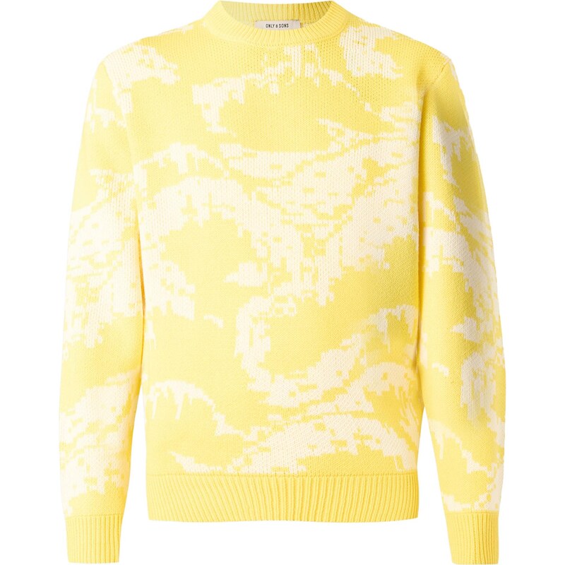 Only & Sons Sveter ONSCLARK žltá / biela 66571178