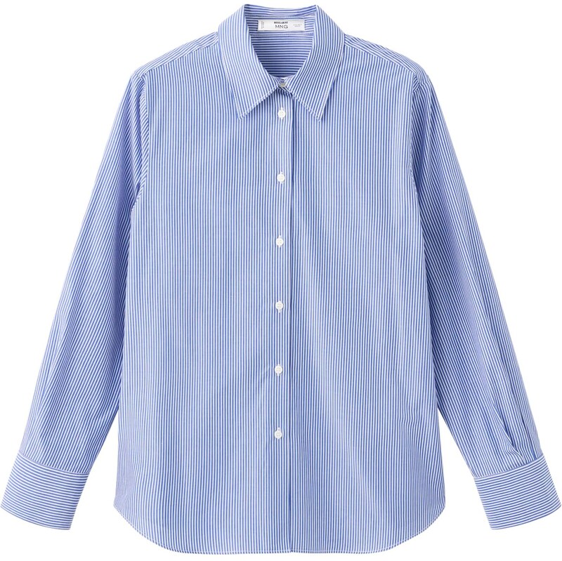 MANGO Blúzka svetlomodrá / biela 66571134