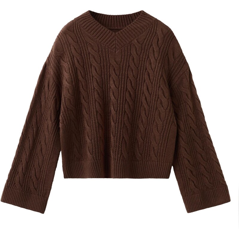 MANGO Sveter Bronx čokoládová 66571135