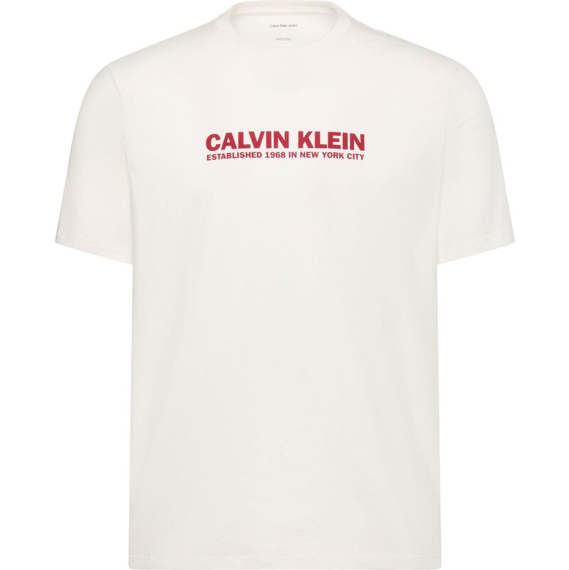 Calvin Klein Tričko 30s tmavočervená / biela 66571366