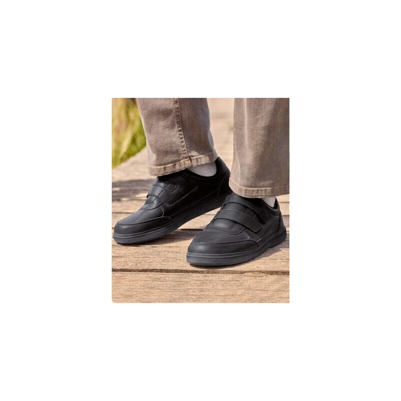 Čierne mokasíny na suchý zips Atlas For Men Čierna 65190668