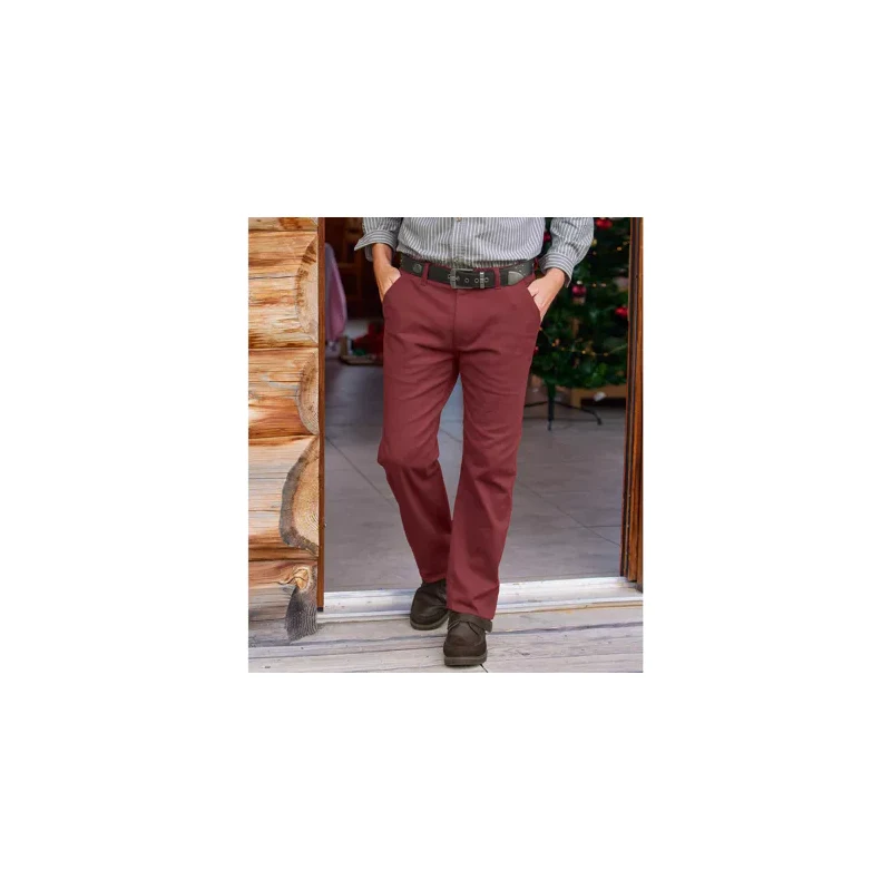 Bordové strečové chino nohavice Atlas For Men Bordová 57656202