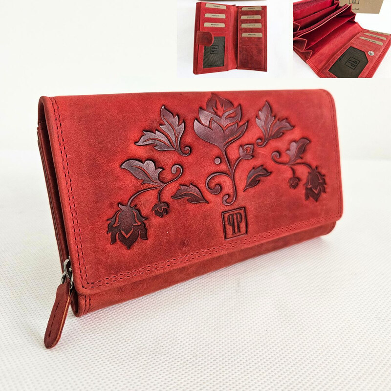 Paolo Peruzzi Červená kožená dámska peňaženka ANIKA 66572008