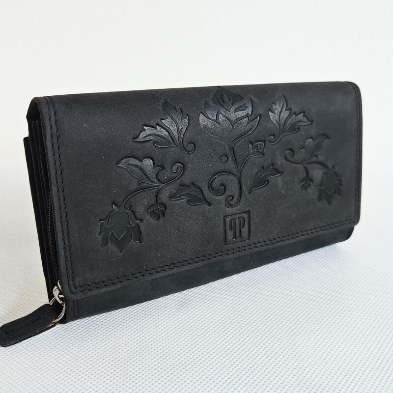 Paolo Peruzzi Čierna kožená dámska peňaženka Vintage 66572009