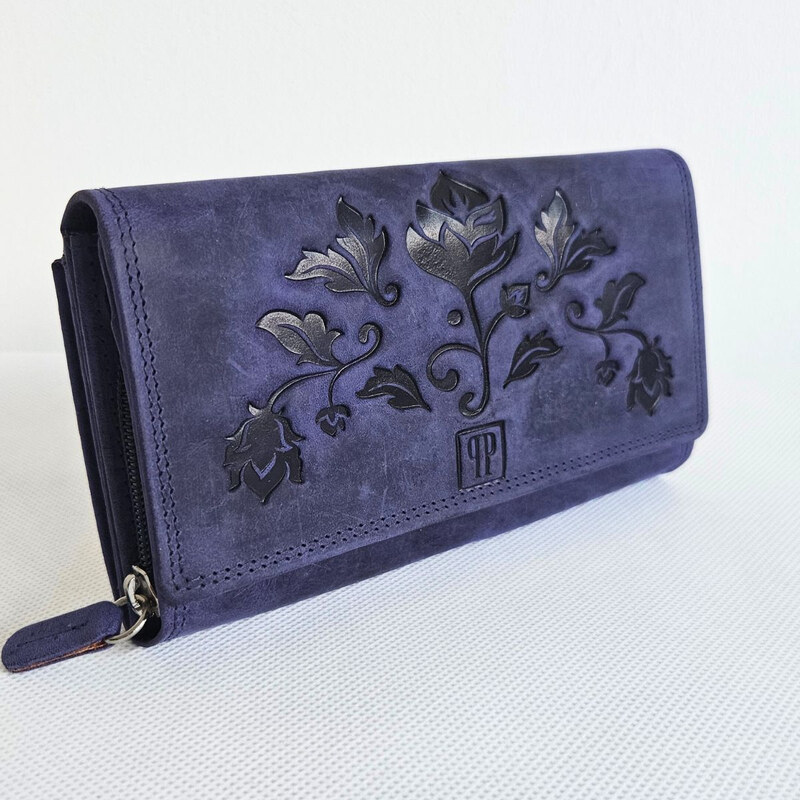 Paolo Peruzzi Modrá kožená dámska peňaženka ANIKA 66531662