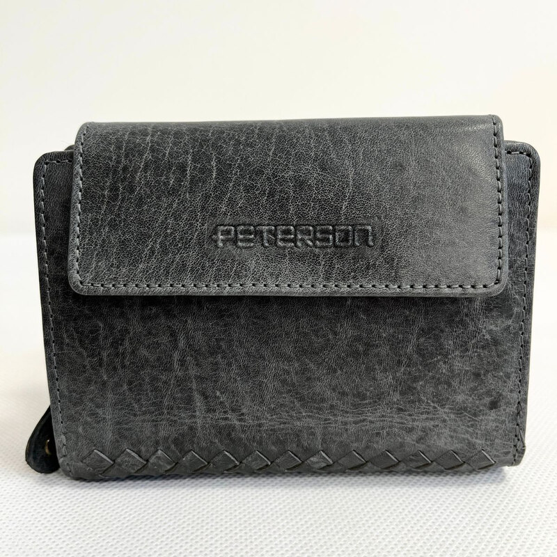 Peterson Kožená dámska sivočierna peňaženka PRISMA 66531685