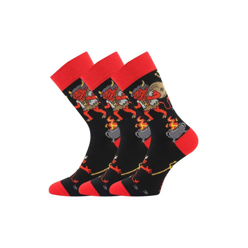 3PACK veselé ponožky Lonka viacfarebné (Trepifajxl čert) 66595770
