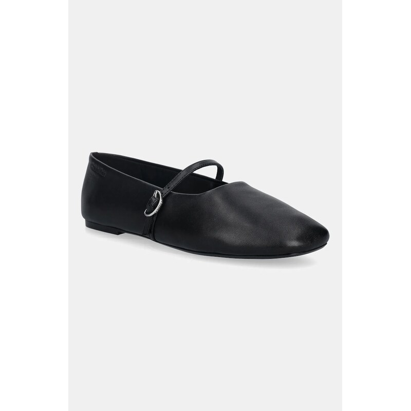 Kožené balerínky Calvin Klein OBLIQUE BALLERINA MJ LTH HDW 66471263
