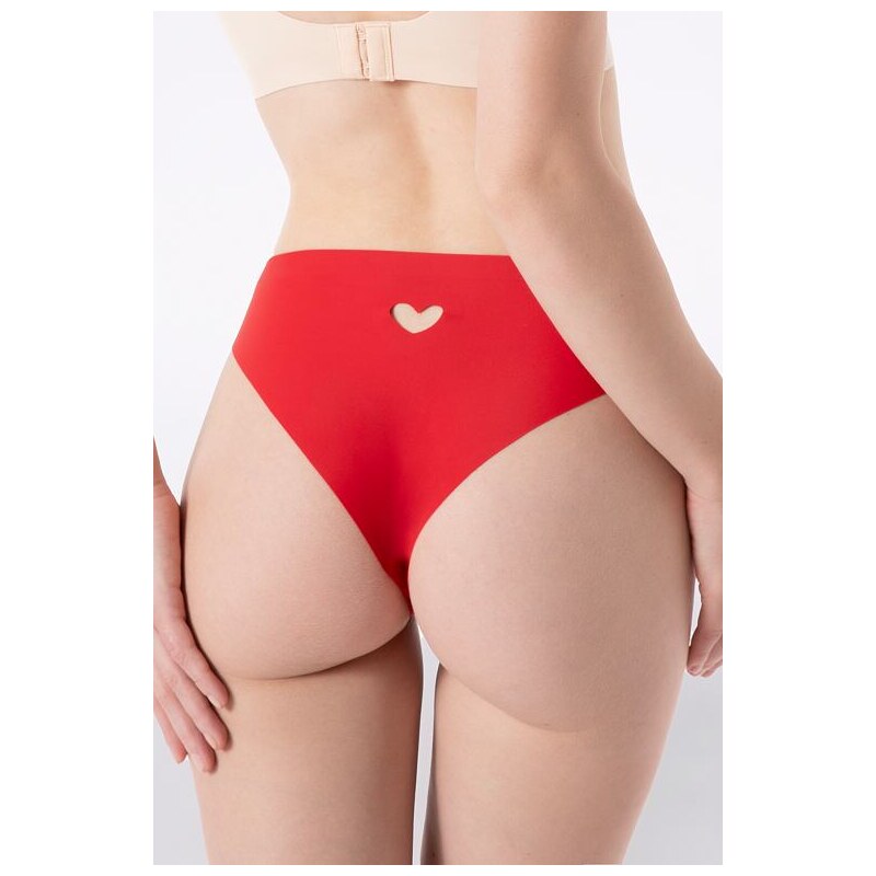 Julimex Bezšvové nohavičky Heart Simple Brasil červené 66693480