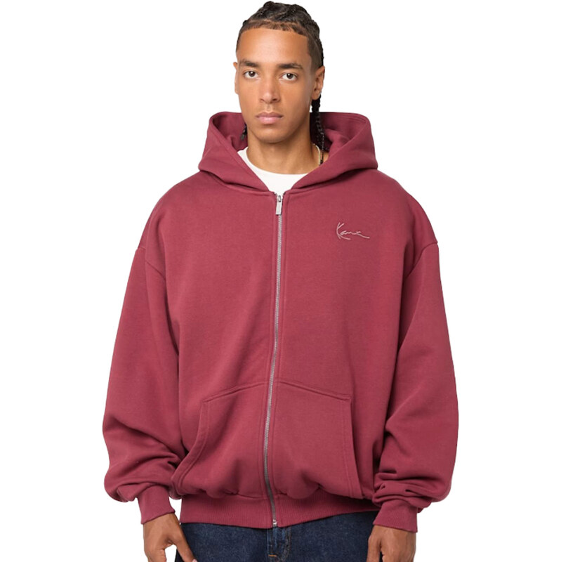 Karl Kani Western Os Zip Hoodie Dark Red - Pánske - Mikina Karl Kani - 66600254